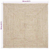 Area Rugs Natural and White 120 x 120 cm Jute 42010477