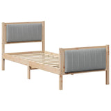 Bed frame Brown and light grey 80 x 200 cm Solid pine wood 878499