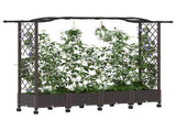 Raised Bed with Trellis and Roof Brown 207 x 40 x 129 cm PP 3423148