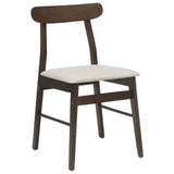 Dining Chair 2 pcs Dark Brown and Light Solid Rubber Wood 42020483