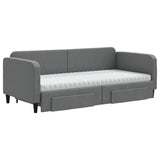 Daybed with Trundle and Drawers Dark Grey 90x190 cm Fabric 3196892