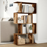 Room Divider Bookcase 4-Tier Old Wood 70x24x129 cm Engineered Wood 858109