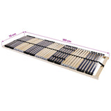 Slatted Bed Base Brown 70 x 190 cm Solid Beech Wood 42015250