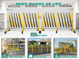 Metal Expandable Barricade, 11 Feet Retractable Fence Outdoor, Mobile Safety Barrier Gate, Easily 26680338