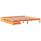 Bed Frame without Mattress Wax Brown 200x200 cm Solid Wood Pine 3301458