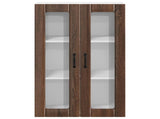 Wall Glass Cabinet LUCCA Brown Oak 60 x 31 x 100 cm 885182