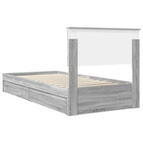 Storage Bed with Drawer Grey Sonoma 90 x 190 cm Engineered Wood 3410845
