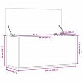 Storage Box White 100x42x46 cm Engineered Wood 840660