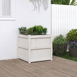 Garden Planter White 60x60x60 cm Solid Wood Pine 837426