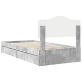 Storage Bed Concrete Grey 100 x 200 cm Engineered Wood 3413127