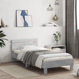 Bed Frame without Mattress with Headboard Concrete Grey 75x190 cm Small Single 838571