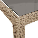 Garden Table Beige 150 x 90 x 75 cm Poly Rattan 362543