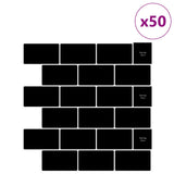 Subway Tile 50 pcs Black 30 x 30 cm Polyurethane and PET 42046119