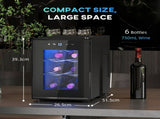 Six Bottle 8-18&degC Countertop Wine Fridge - Black T3398P343014