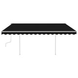 Manual Retractable Awning with LED 4x3 m Anthracite 3069944