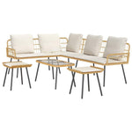 Garden Sofa Set 4 pcs Natural Poly Rattan 3328651