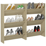 Wall Shoe Cabinets 2 pcs Sonoma Oak 60x18x90 cm Engineered Wood 806766