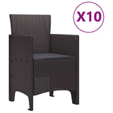 Garden Dining Set 11 pcs Brown and Anthracite Rattan 3378760