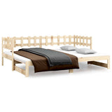 Pull-out Day Bed without Mattress 2x cm Solid Wood Pine 820766