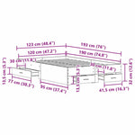 Bed Frame with Drawers Old wood 120 x 190 cm Engineered wood 3333978