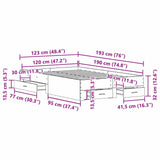 Bed Frame with Drawers Old wood 120 x 190 cm Engineered wood 3333978