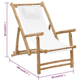 Deck Chair Cream White Bamboo, Canvas Standard 318594