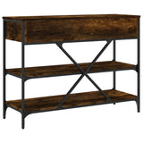 Console Table with Drawers and Shelves Smoked Oak Engineered Wood 833405