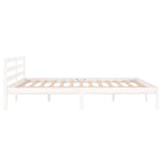 Bed Frame without Mattress Solid Wood Pine 160x200cm White 810441