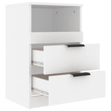 Bedside Cabinets 2 pcs White Engineered Wood 811233