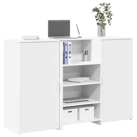 ZNTS Reception Desk White 155x50x103.5 cm Engineered Wood 3324196