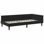 Corner Bed Frame Black 100 x 200 cm Velvet and Engineered wood 42016169