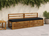 2-Piece Bench Cushions SOEST 100% Polyester Dark Blue 949847