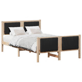 Bed frame Brown and black 120 x 200 cm Solid pine wood 878471