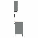 Work Cabinet with Drawer 5 pcs Black Engineered Wood and Steel 3321416