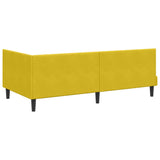 Corner Bed Frame with Headboard Yellow 100 x 200 cm Velvet 42016444