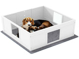 Whelping Box for Dogs with Whelping Pad, Adjustable Entrance, Non-slip Foot Pads, for Medium Dogs, T3398P349745