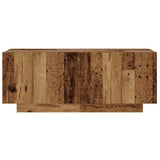 TV Cabinet with LED Lights Old Wood 200x35x40 cm Engineered Wood 3329165