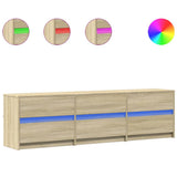 TV Cabinet with LED Sonoma Oak 180x34x50 cm Engineered Wood 3307928