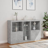 Sideboard with LED Lights Concrete Grey 162x37x100 cm 3209173