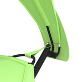 Outdoor Lounge Bed with Canopy Green Steel and Oxford Fabric 317602