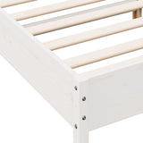 Bed Frame White Solid pine wood, Plywood slats Double Durable 3216189