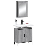 2 Piece Bathroom Furniture Set Grey Sonoma Engineered Wood 3214783