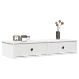Wall Shelf with Drawers White 100x37.5x19 cm Engineered Wood 859959