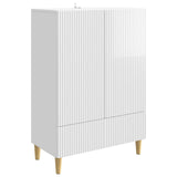 Sideboard High Gloss White 66 x 34.5 x 95 cm Engineered Wood 894669