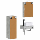 Bathroom Cabinet Set 4 pcs Concrete Grey 50 x 14.5 x 70 cm 3407386