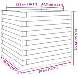 Garden Planter Wax Brown 50x50x49.5 cm Solid Wood Pine 3282516