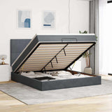 Ottoman Bed with Mattresses Dark Grey 180x200cm Velvet 3313416