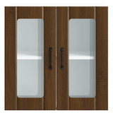 Kitchen Wall Cabinet with Glass Door Lucca Brown Oak Engineered Wood 853914