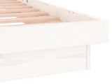 LED Bed Frame without Mattress White 160x200 cm Solid Wood 819983