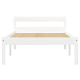 Bed Frame without Mattress White Solid Pine Wood 100x200 cm 283185